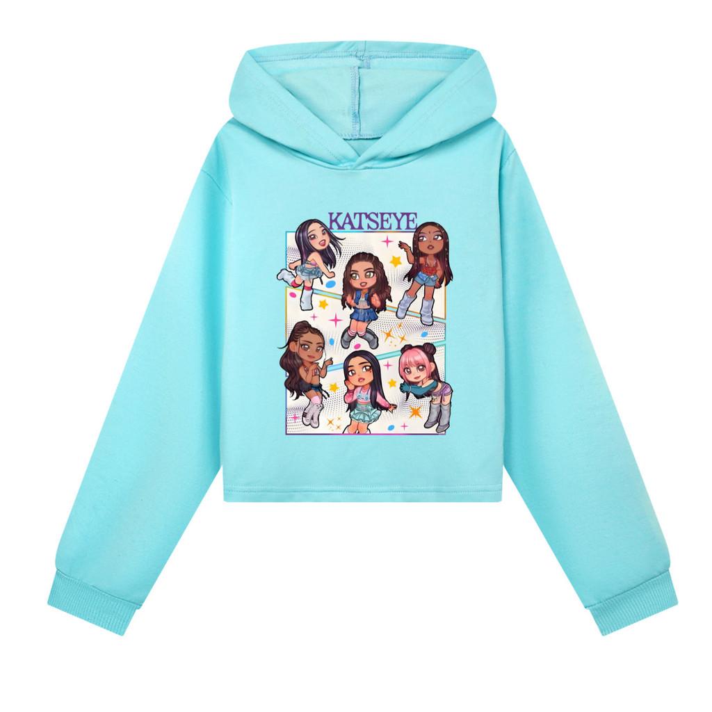 5299 Детские Толстовки с капюшоном для девочек с принтом KATSEYE