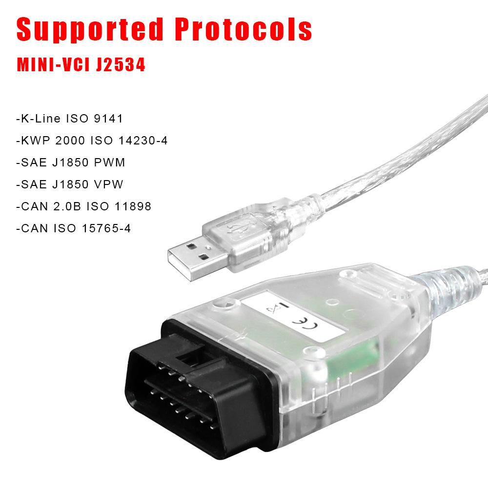 Для Toyota TIS Techstream Автомобильный диагностический кабель Диагностика автомобиля Авто сканер MINI-VCI FTDI J2534 Интерфейс OBD2