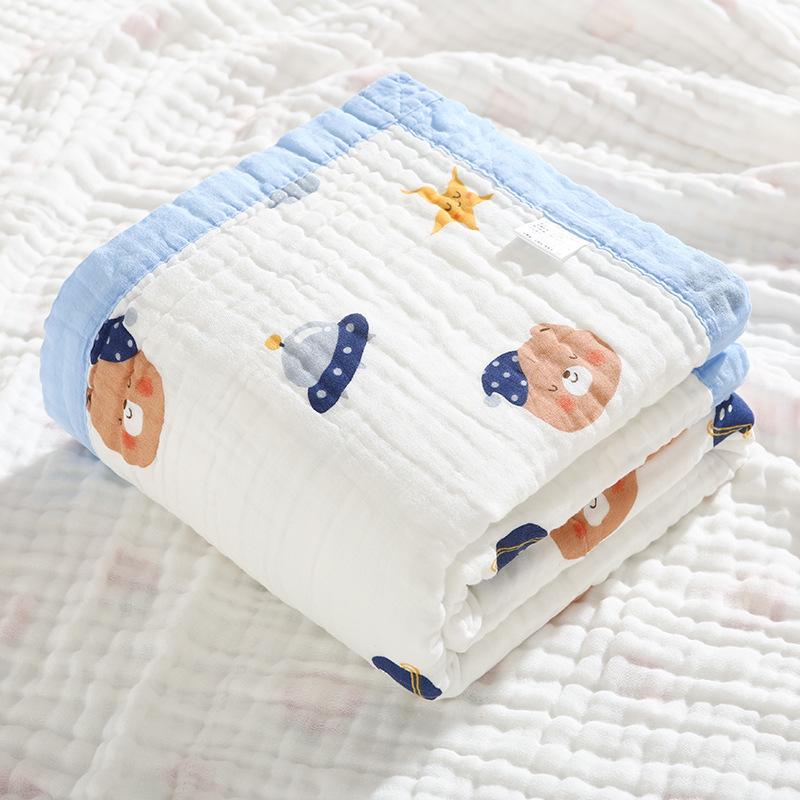 A-Class Soft Infant Cotton Gauze Bath Towel & Blanket, Six-Layer, Universal for All Seasons.