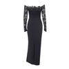 Retro Pure Desire Lace One-Shoulder Dress: Women's 2025 Sexy Long Sleeve, Hip-Hugging Skirt.