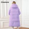 Cinemore Женская куртка, зима 2024, теплые длинные парки, верхняя одежда с капюшоном, женская одежда, модный пуховик, женское пальто 06