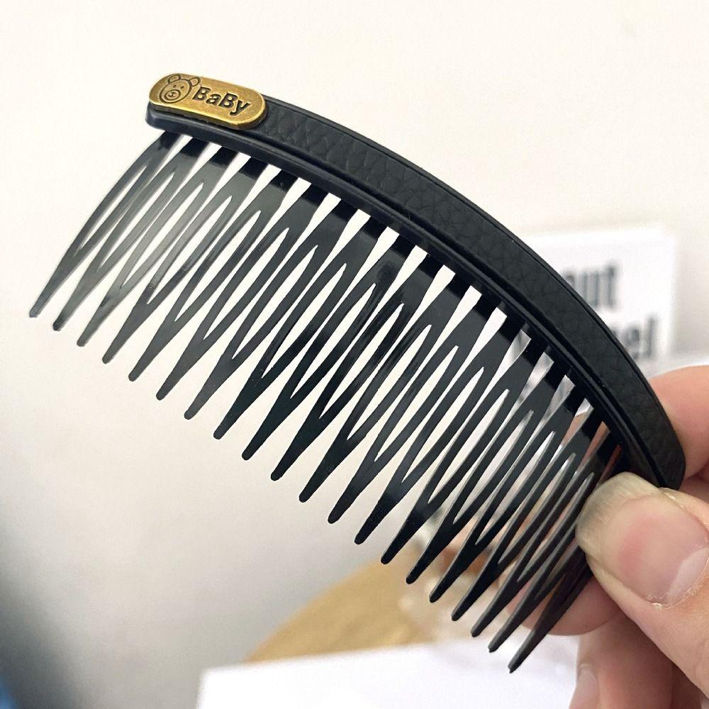 Кожаные фиксированные расчески с медвежьей вставкой, модная расческа для укладки волос, повседневная