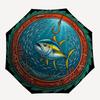 Ocean Emblem pattern umbrella, portable and foldable design, 8 ribs, a casual accessory for Halloween, Christmas, and birthday gifts.