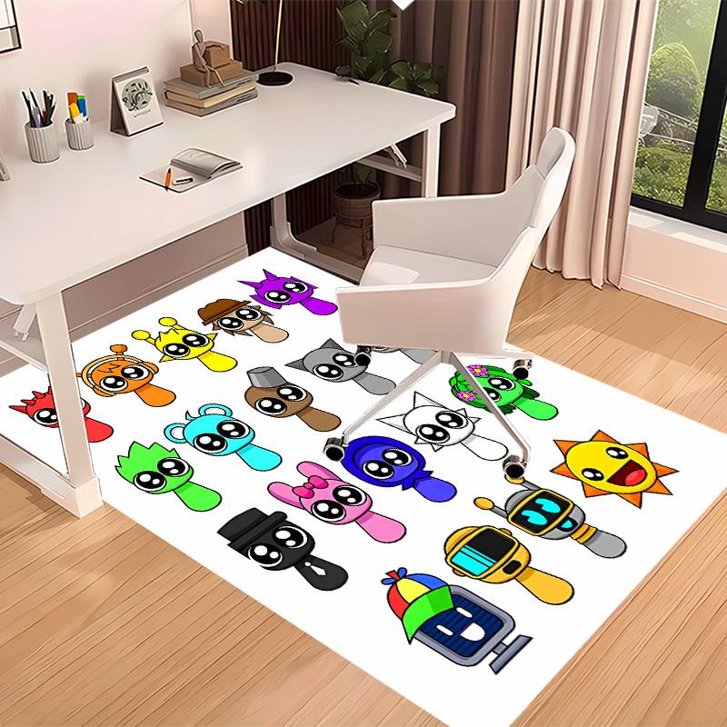 Sprunki9 Printed Absorbent Washable Carpet, Non-Slip Bathroom Mats, Kitchen Rugs, Yoga Mat,Living Room Entrance, Camping Picnic Rugs