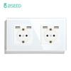 Bseed EU Россия Розетка 16А 4 цвета Электрическая настенная розетка Закаленное стекло Кристальная панель Электрическая розетка Обустройство дома