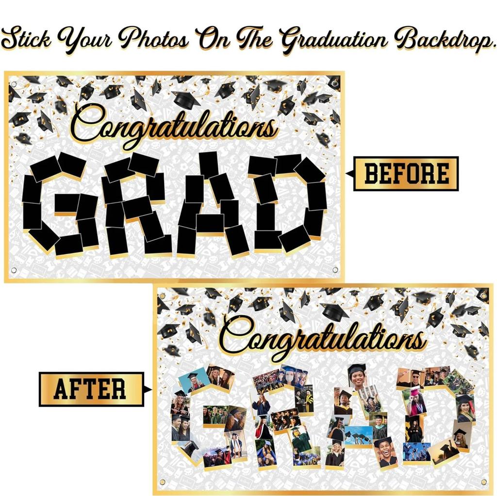 Баннер для выпускного сезона в помещении, украшение для сцены, флаг, украшение для выпускного, подвесной флаг 72 × 44 дюйма