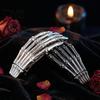 Skull Headpiece for Women Skeleton Hands Hair Clips, Gothic Metal Side Clip Women, Spooky Decorations Halloween Horror Accessories, Punk Rock
