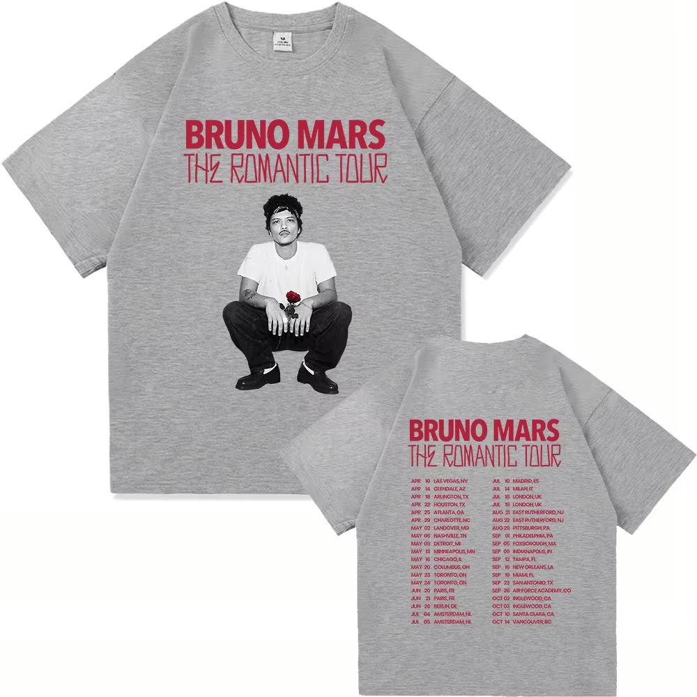 2026 The Romantic Album T Shirt Bruno Mars The Romantic Tour  Men Women Clothing Vintage Harajuku High Quality Cotton Tshirts