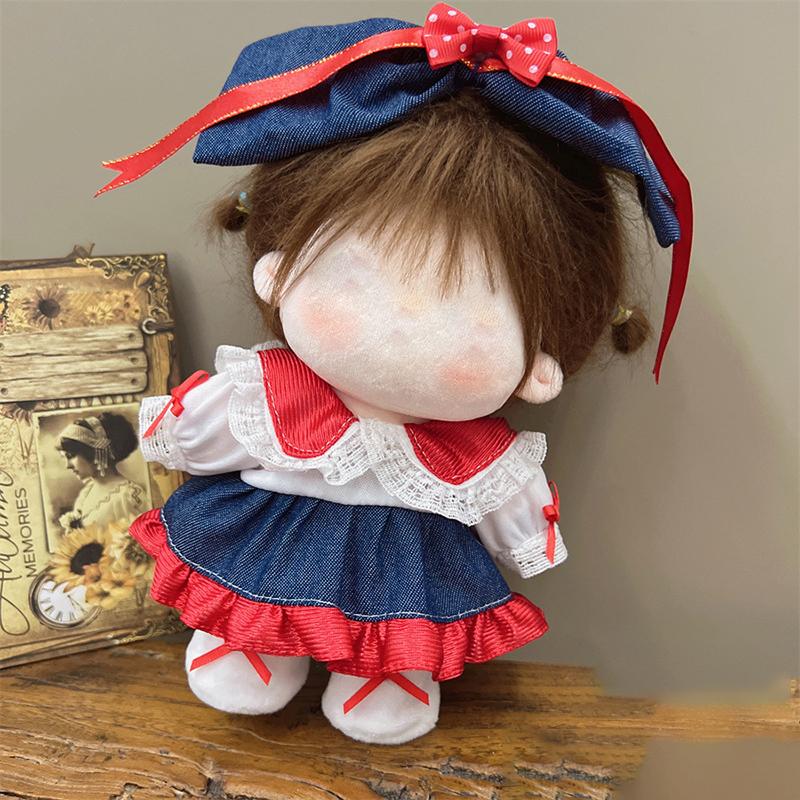 Милый комплект одежды для 20 см хлопковой куклы, плюшевые игрушки, одежда для принцессы, юбка, милый свежий комплект одежды принцессы