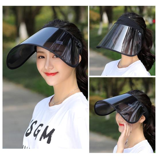 Women Sunhat Block Sunlight Anti-UV Rotary Face Shield Empty Top Visor Clear Visual Field Sun Hat Face Protection Cover Cycling Sunshade Cap