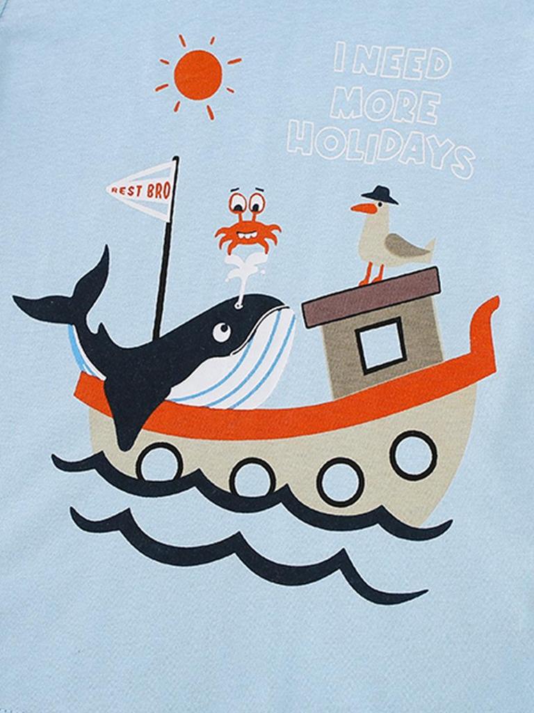 Cartoon Whale Ocean Round Neck Short-Sleeve Children's T-Shirt