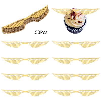 Украшения на день рождения Волшебника Крылья Шоколадные украшения Полые крылья Украшения для кексов Вафли Золотые крылья Декор для торта