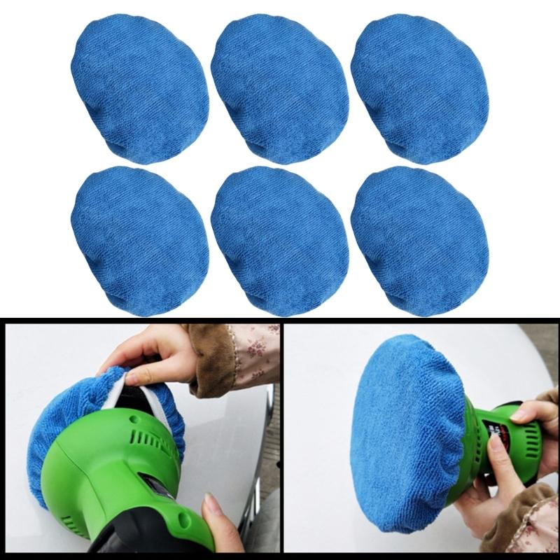 6Pieces Polishing Hoods Buffer Pads Car Polisher Bonnet For 5-6in/9-10in Cordless Car Buffers Compatible for Devices