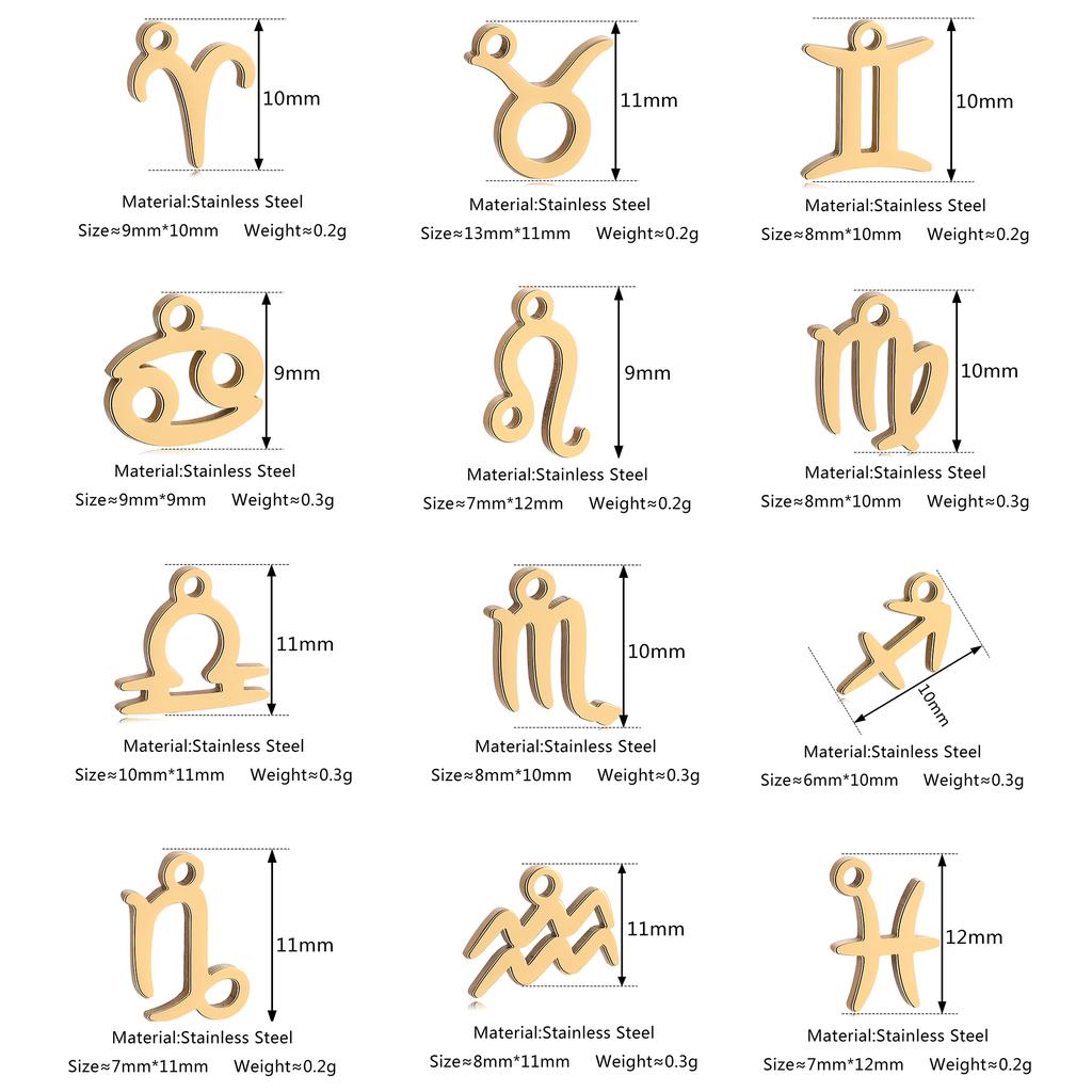 5 шт./лот Шармы со знаком зодиака из нержавеющей стали Мини-подвески со созвездиями Для DIY Рукоделия Ожерелья Браслеты Изготовление ювелирных изделий