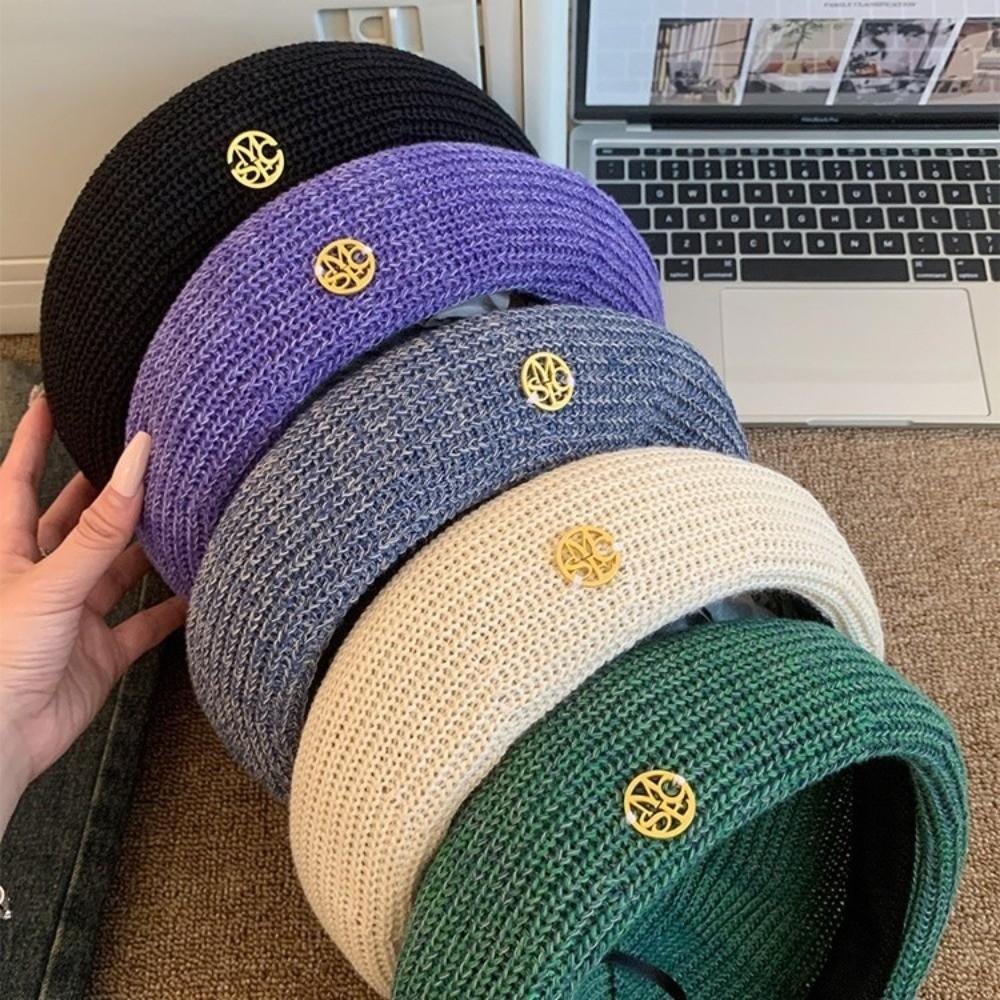 Thin Painter Berets Korean Beanie Cap Vintage Hollow Knitted Beret  Summer and Autumn