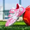 Fashion Pink Children's Cheap Football Shoes Hook and Loop Boys Girls Training Soccer Cleats Kids Soccer Shoes Futsal Sneakers