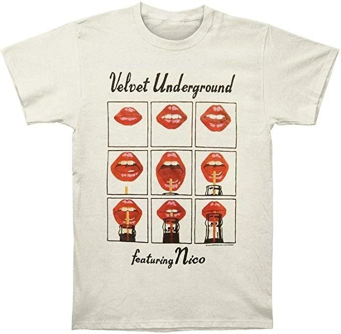 Футболка The Velvet Underground Винтажный стиль Губы Энди Уорхола Лу Рид банан WH