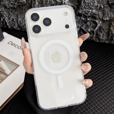 Для iPhone 17 Air Pro Max 16 15 14 13 12 11 Pro Max Plus Mini Pro Max Противоударный чехол новый Прозрачный Для магнитного чехла Magsafe
