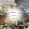LED ceiling pendant lamp, chandelier, 3 rings, 76w, gold color, adjustable, NEUTRAL