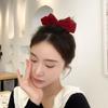 Velvet Red Black Bow Duckbill Clip Sweet Cute Girls Bangs Headdress Women Female Temperament Hairpins Broken Hair Styling Clips