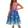 Летнее детское платье без рукавов для девочек, милое повседневное платье принцессы на День независимости