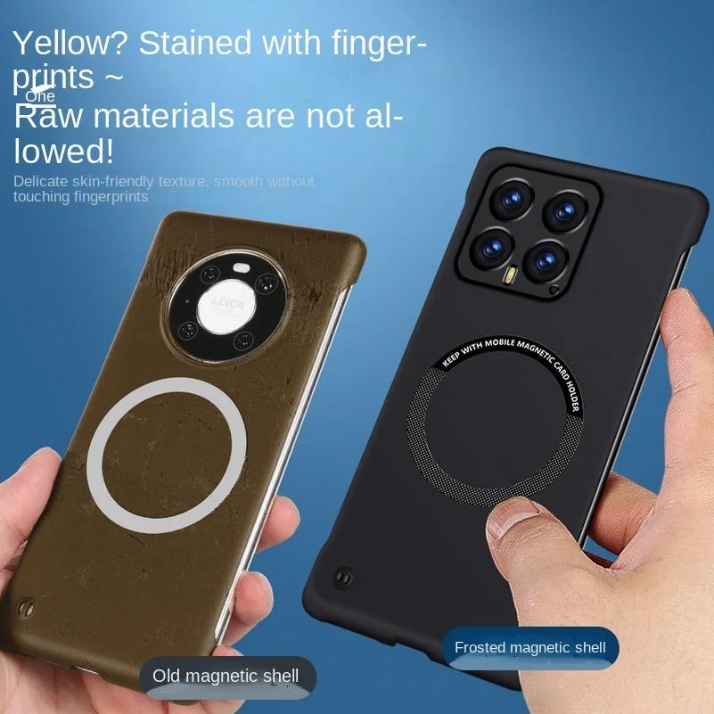 For Magsafe Magnetic Frameless Hard Phone Case for Xiaomi 14T 14 T Mi 14Pro 13T Pro Redmi K70 Ultra K70E Turbo3 Shockproof Rimless Matte Cover