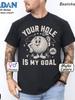 Men'S Humorous T-Shirt Your Hole Is My Goal - A Comical Golf Design, Soft And Breathable with a Sli