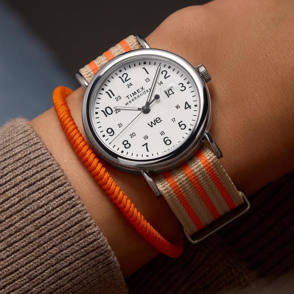 TIMEX Weekender Кварцевые Водонепроницаемые Минеральное Белый Унисекс Часы, Механизм, Водонепроницаемые, Стекло, Циферблат, TW2Y08900, [Оригинальные]