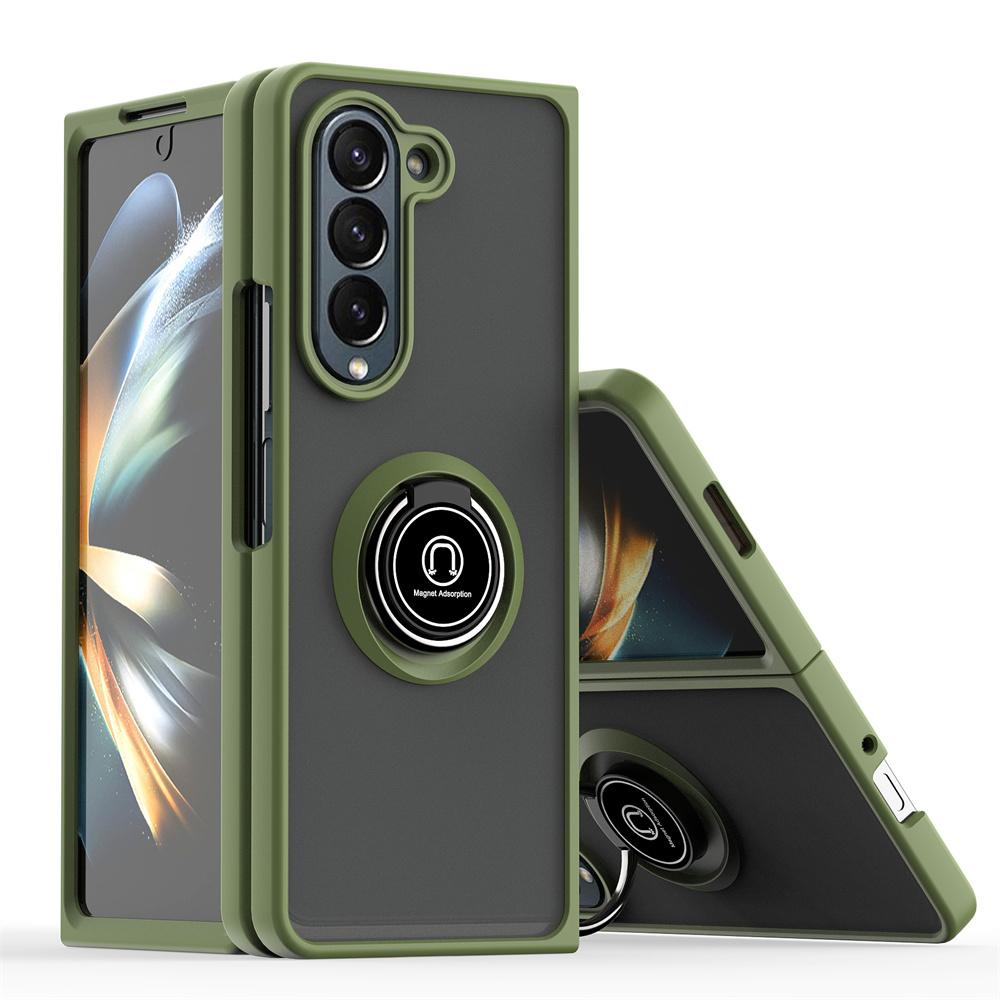 Матовый Вращающийся Держатель Магнитный Чехол для Телефона Для Samsung Galaxy Z Fold 7 6 5 4 3 Кольцо для Автомобиля Броня Ударопрочный Чехол