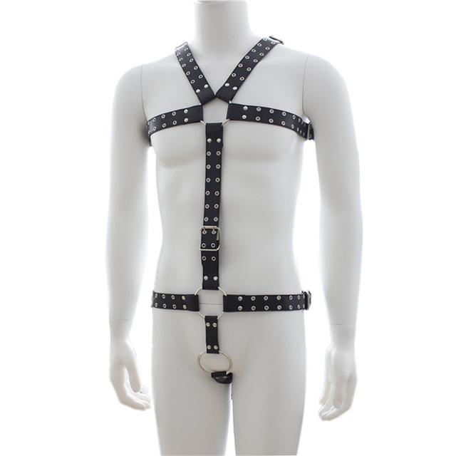 Фетиш мужские кожаные штаны целомудрия мужской бондаж жгут клетка эротические комбинезоны для танцев на пилоне сексуальные брюки-мешочек для БДСМ геев