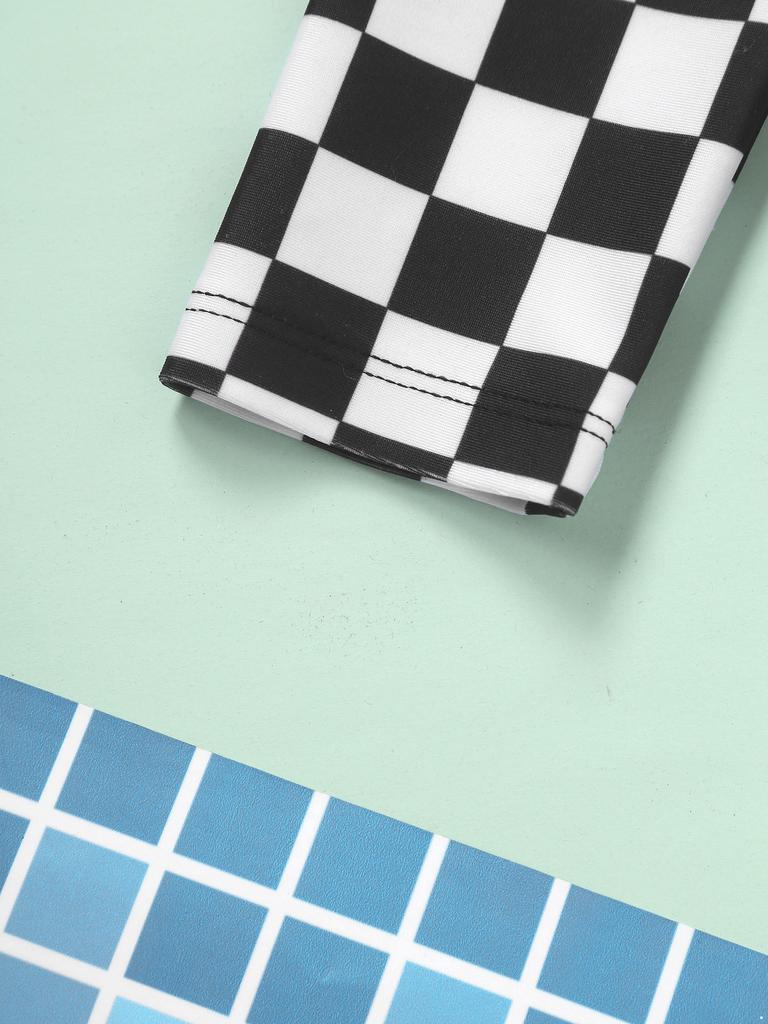 Kids Girls Racer Costume Long Sleeve Sequin Bowknot Keyhole Back Bodysuit for Halloween Cosplay Dress Up Performance