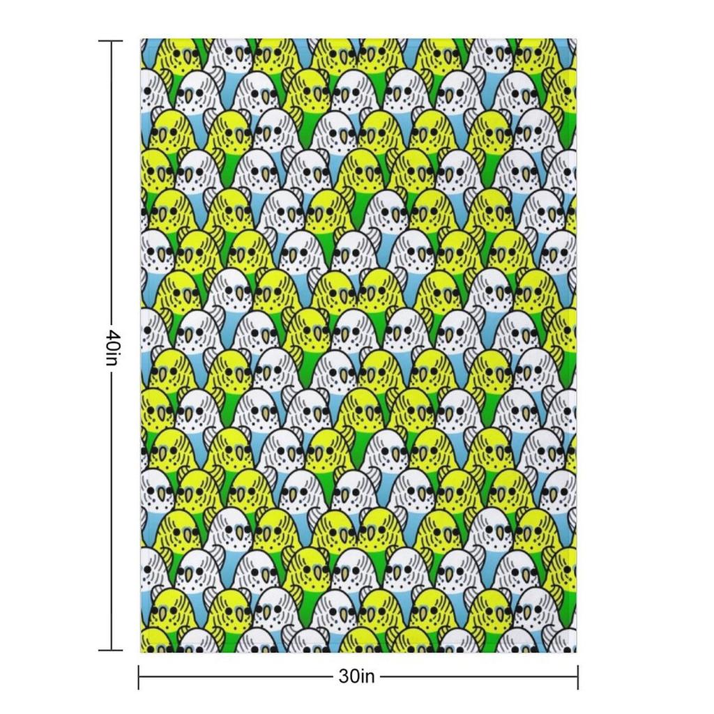 Too Many Birds! - Budgie Squad 1 Throw Blanket Polar Flannels Beautifuls Hairy Blankets