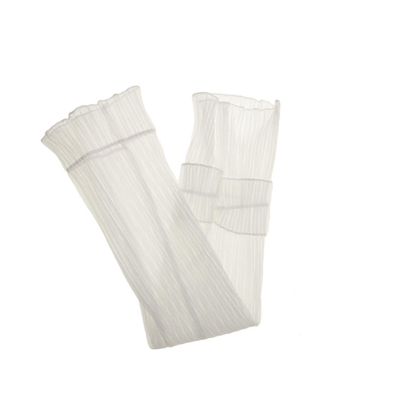 Women's Long Ultra-Thin Lace Arm Sleeves Cooling Mesh Sheer Ruched Tulle Lace Sunscreen Fingerless Arm Sleeves For Outdoor Activity