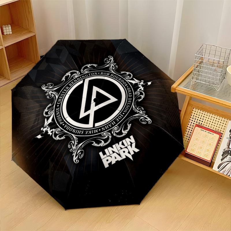 Принт Linkin Park 8?Автоматический зонт с ребрами, ветрозащитный, легкий, складной, для путешествий на открытом воздухе