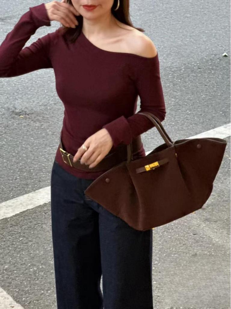 Сумка Demellier из матовой замши с крыльями - Ретро осенне-зимняя ручная сумка и сумка-тоут через плечо