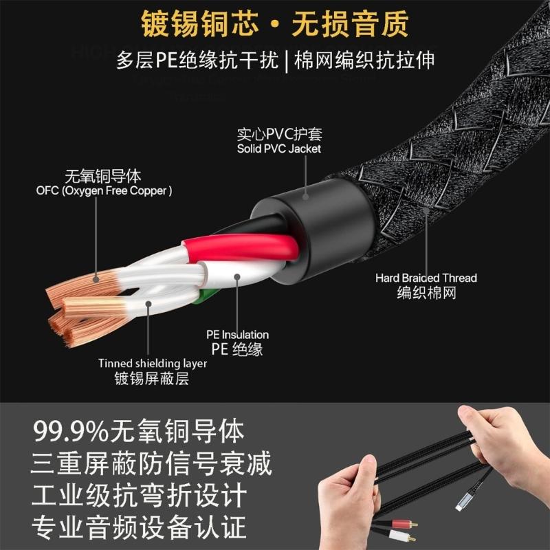 Профессиональный студийный кабель USB C на 3-контактные разъемы Male Передача линейного сигнала Для музыкального производства Записи