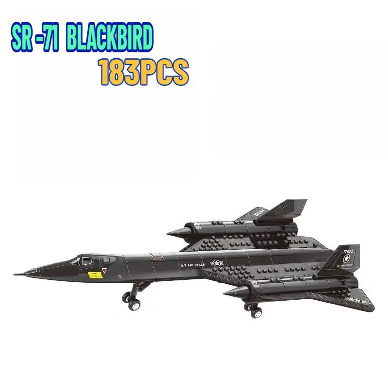 Военный самолет-разведчик SR-71 Blackbird F-15 Тяжелый самолет-истребитель-невидимка Солдат Конструктор Модель самолета Кирпич Детская игрушка для мальчика