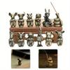 Mini Size Brass Bronze Copper Chinese 12 Zodiac Animals Figurines Incense Stick Holder Office Desk Decorative