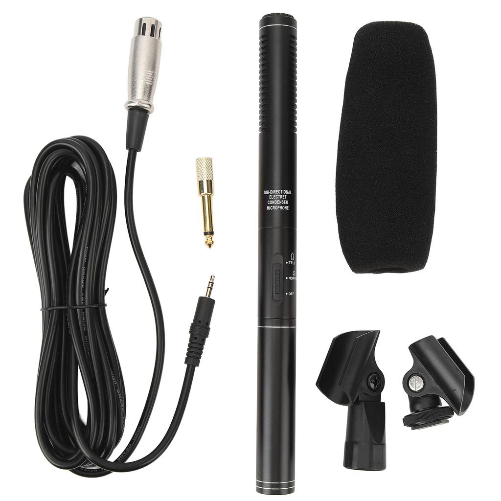 XLR Shotgun Condenser Microphone Professional Cardioid Mini Shotgun Condenser Mic Television News