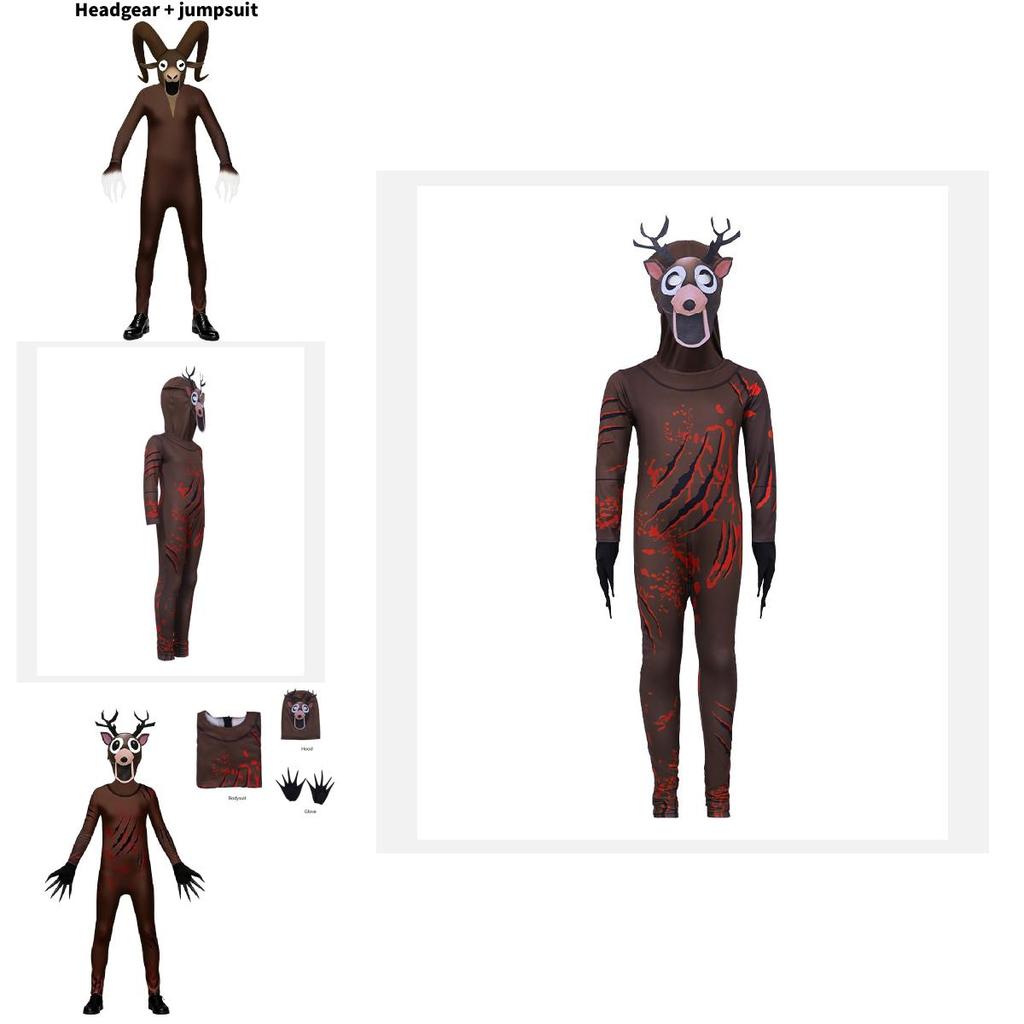 The Deer 99 Nights In The Forest Deer Goat Halloween Costume For Kids With Plush Polyester Material For Childrens Parties