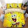 3D Printing Bedding Set S-SpongeBob 2/3pcs Duvet Cover Pillowcases Cartoon Anime Bedding for Teens Student Dormitory Bedroom Dec