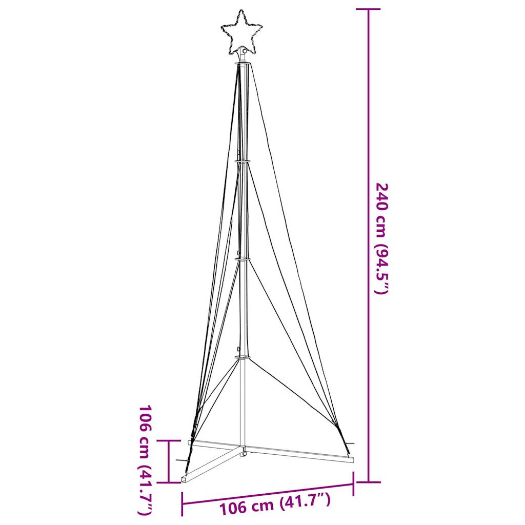 LED Christmas Tree 483 Cold White LEDs 240 cm