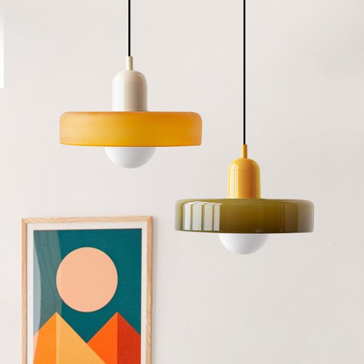 Northern Minimalist Cream Glass Pendant Light for Dining, Bedside, or Bar