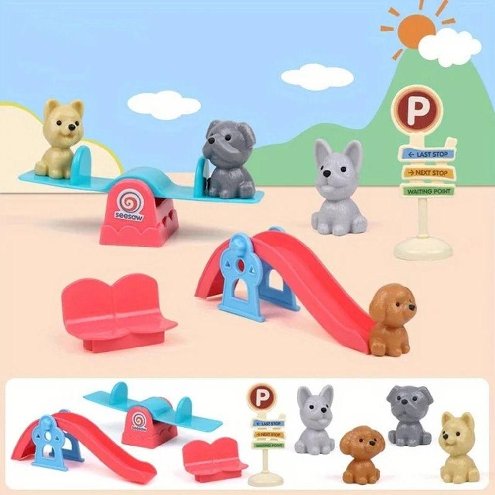 Family Toys Dog Scene Playing Playing House Dog Cage Toys Dog Doll Set  Thanksgiving Gifts