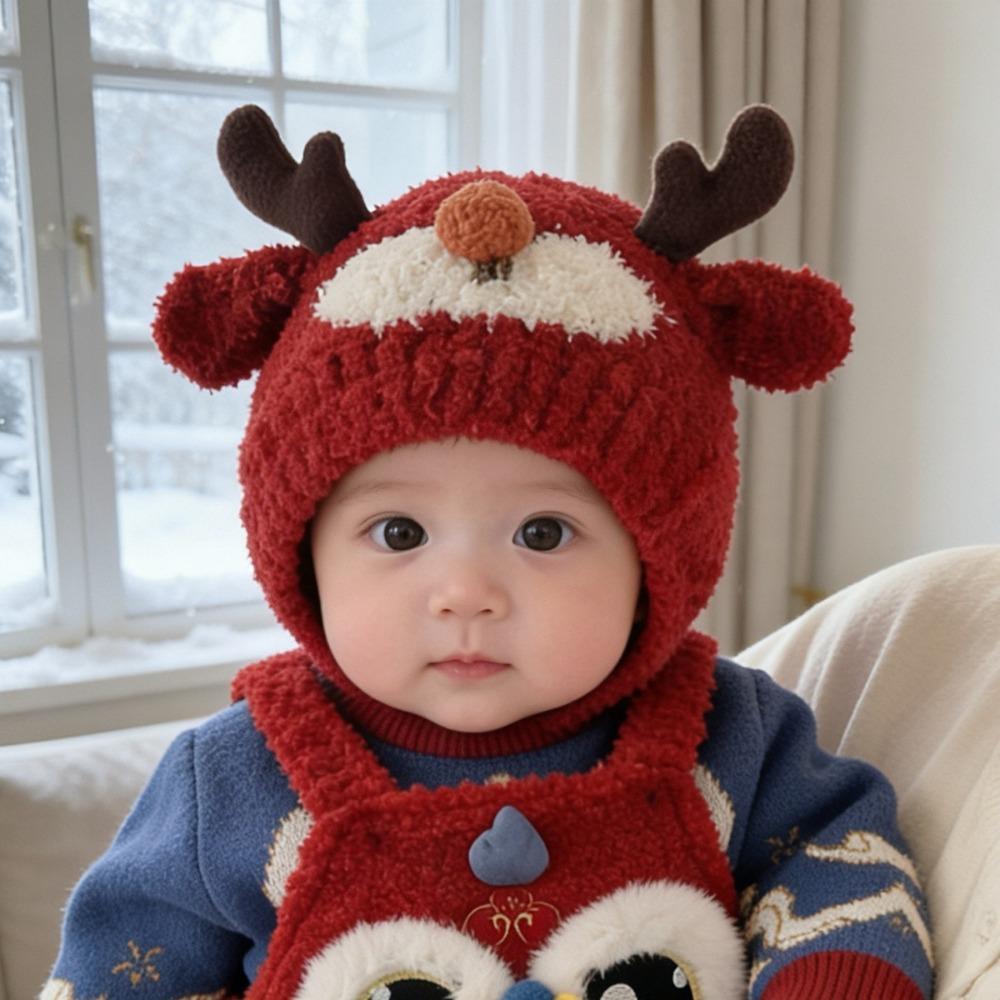 Thick Lining Toddler Beanie Plush Infant Warm Hat Skin Friendly Baby Earflap Hat  Autumn Winter
