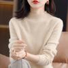 Knitted Sweaters 2024 Autumn and Winter New Style Half Turtleneck Bottoming Shirt with Loose Long-sleeved Korean Style Sweater for Women