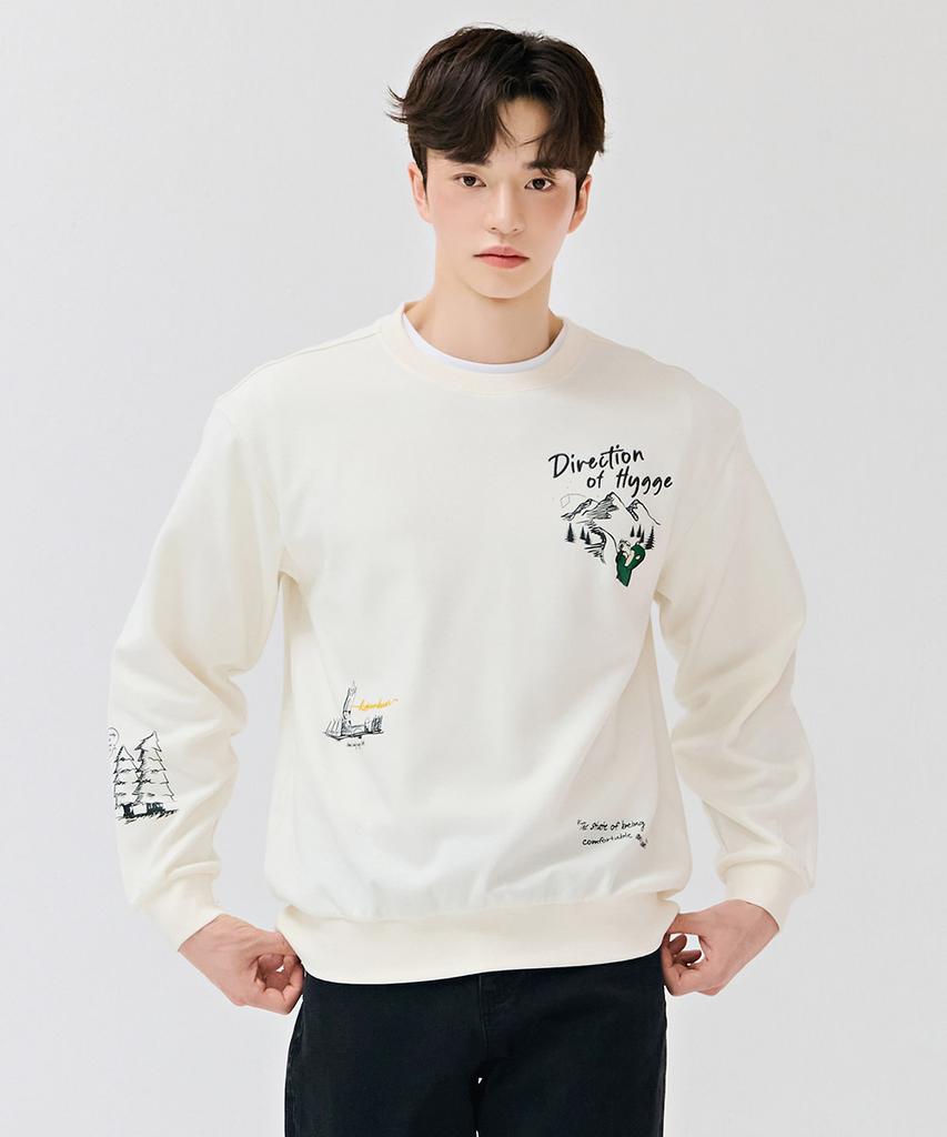 CHASECULT Unisex All-Over Graphic Sweatshirt - Ivory
