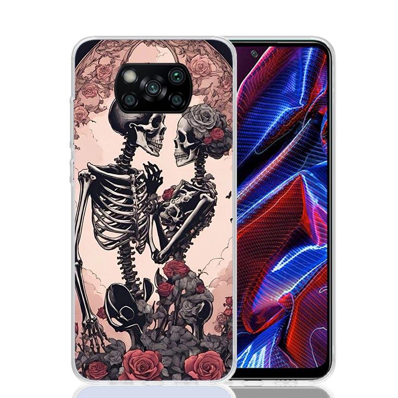 Anatomy Skeleton Heart Lovey Kiss Phone Case For Xiaomi Poco F7 Ultra X7 X6 Pro X5 Redmi 15 15C 13 13C 12 12C 10 10A 10C 9 9A 9C