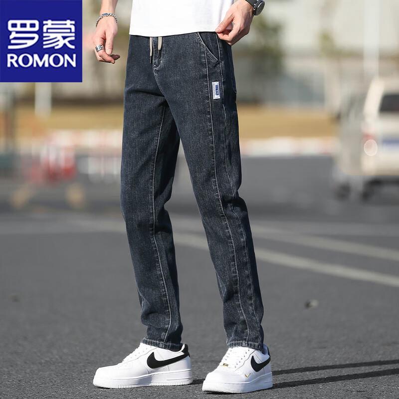 ROMON Men's Straight-Fit Slim Stretch Jeans