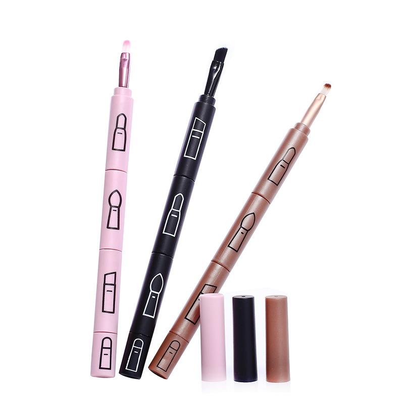 4 в 1, многофункциональный набор кистей для макияжа, гаджет для макияжа, съемная кисть для теней для губ, губка, кисть для теней для век для домашнего путешествия